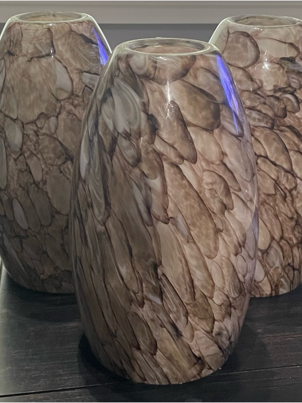 3 brown pendant light shades